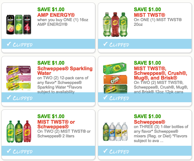 NEW Soda Coupons! {Schweppes, Mist Twist, Crush, AMP, and more!} - The ...