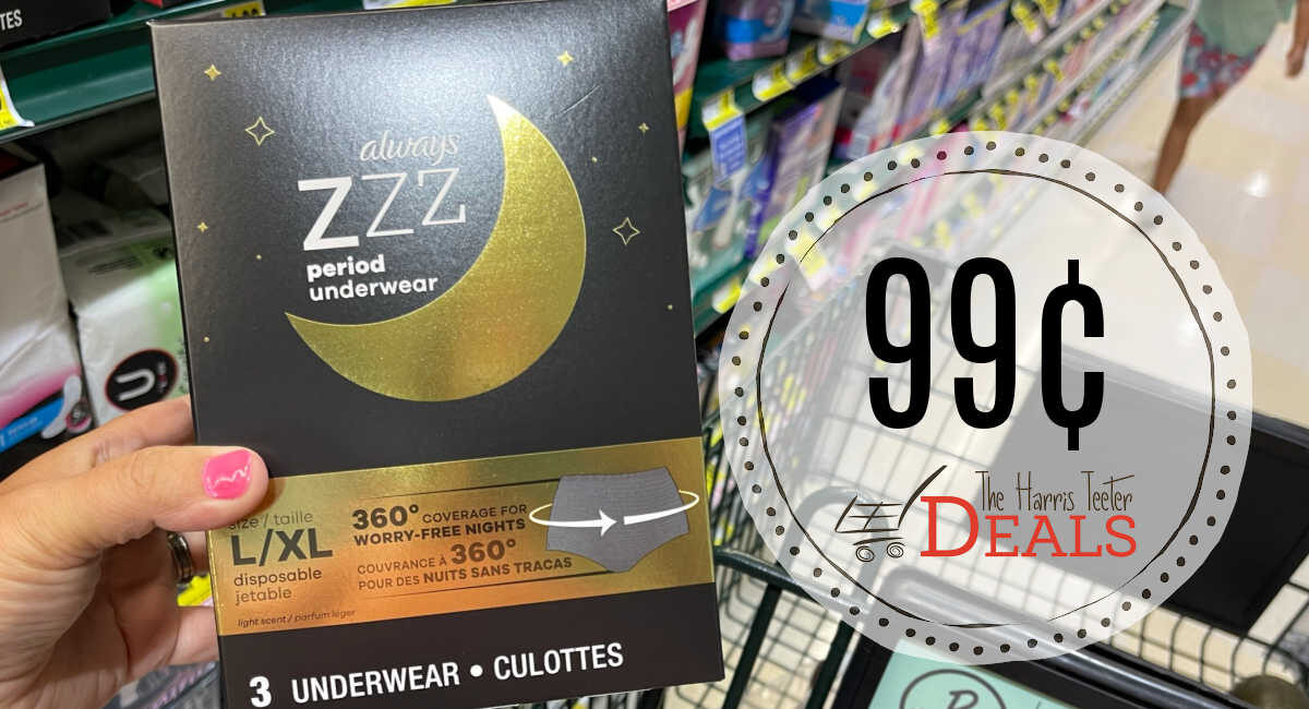 Always Zzz Period Underwear 99¢ - The Harris Teeter Deals